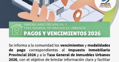 INMOBILIARIO PROVINCIAL Y TASA GENERAL DE INMUEBLES URBANOS: PAGOS Y VENCIMIENTOS 2026.