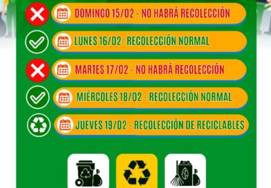 Cronograma especial de recolección de residuos en Malabrigo.
